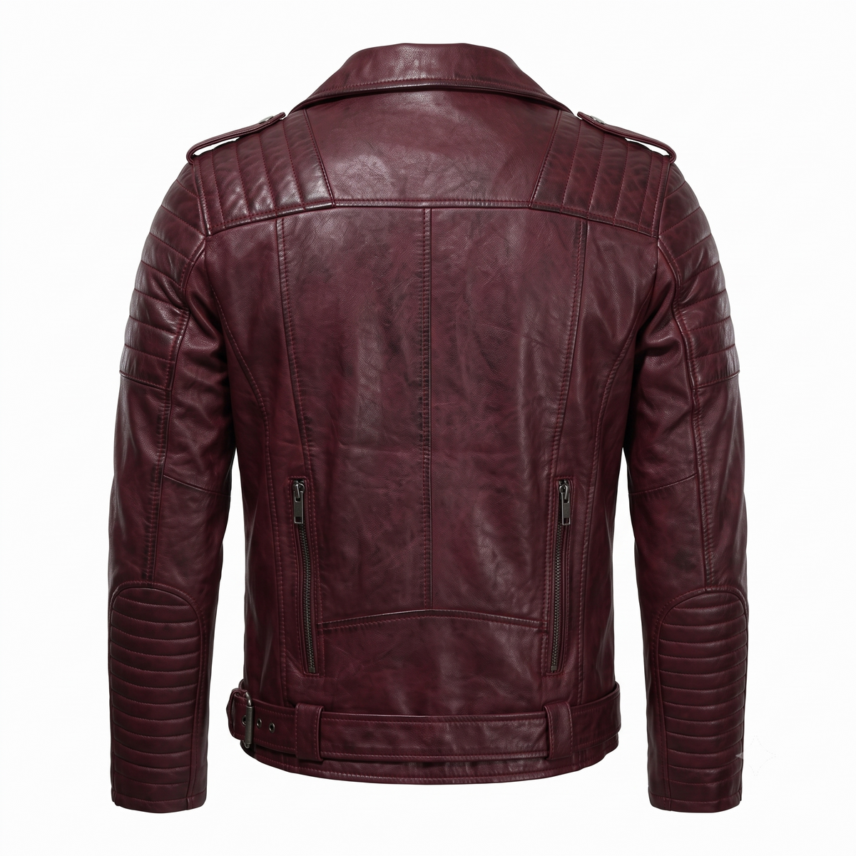 Crimson Sleeve Leather Jacket
