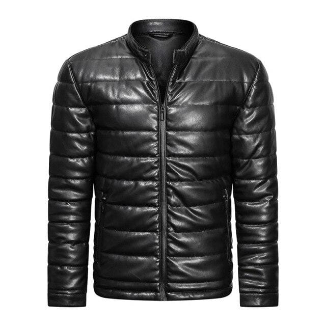 Quilted Puffer Leather  Jacket