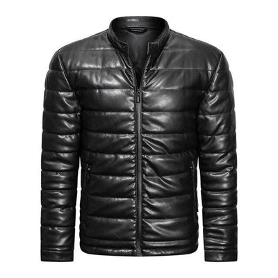 Quilted Puffer Leather  Jacket
