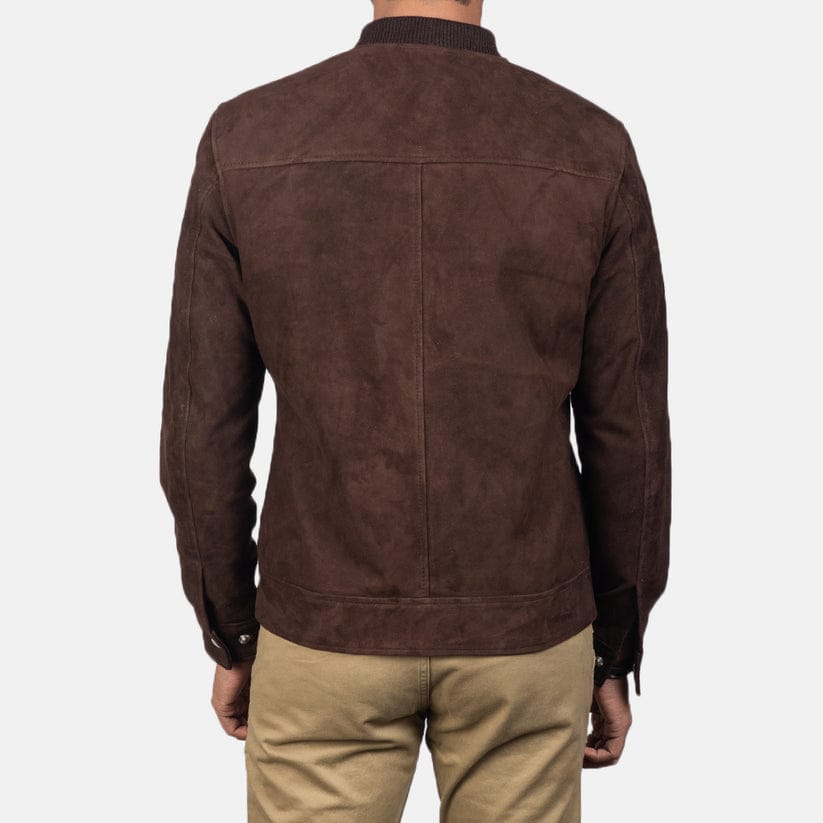 Premium Brown Suede Bomber Jacket