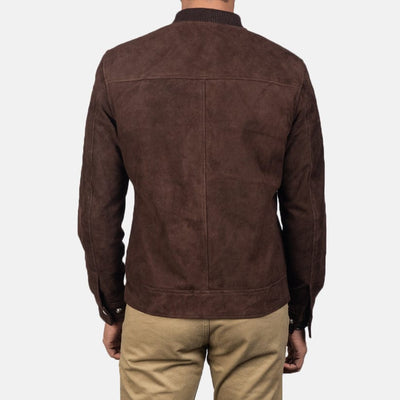 Premium Brown Suede Bomber Jacket